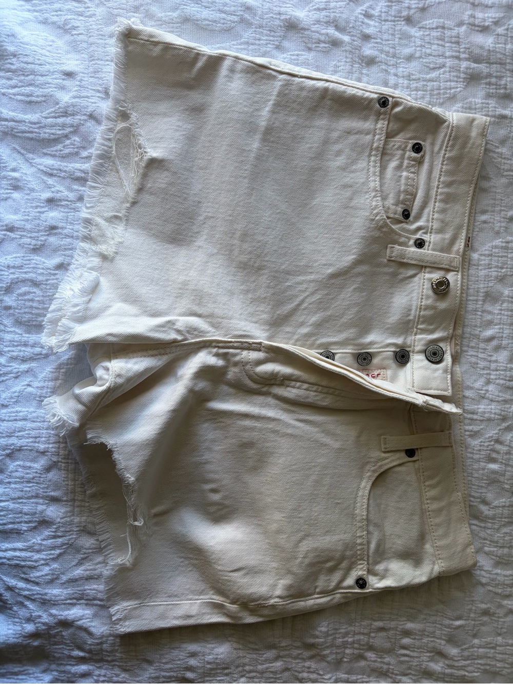 Lucky Brand High Rise Short Denim Shorts in White